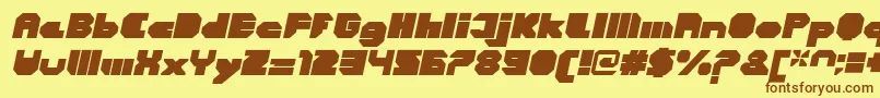 CortenClosedfatitalicフォントについての詳細 フォントCortenClosedfatitalic – 茶色の文字が黄色の背景にあります。