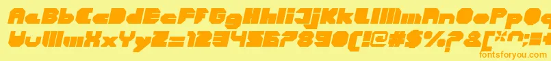 CortenClosedfatitalicフォントについての詳細 フォントCortenClosedfatitalic – オレンジの文字が黄色の背景にあります。
