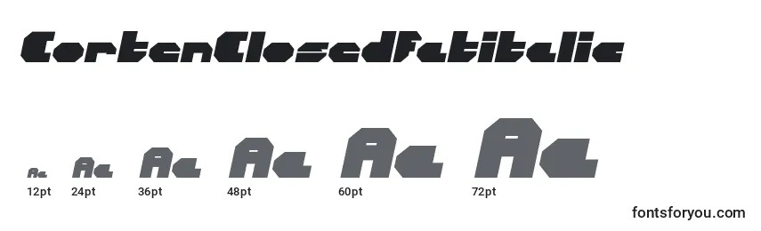 CortenClosedfatitalic Font Sizes