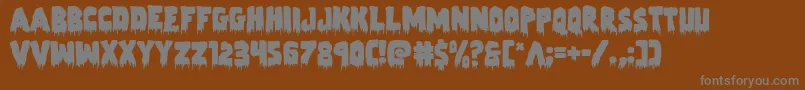 Zombiecontrol-Schriftart – Graue Schriften auf braunem Hintergrund