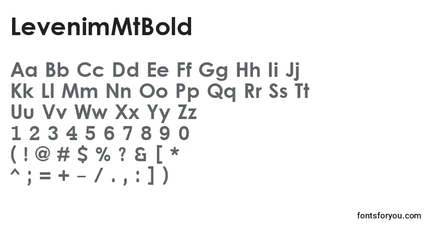 Czcionka LevenimMtBold – alfabet, cyfry, specjalne znaki