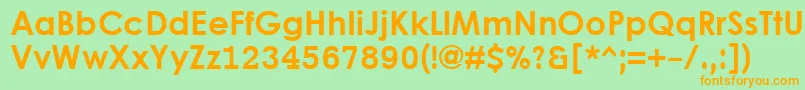 LevenimMtBold Font – Orange Fonts on Green Background