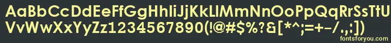 Czcionka LevenimMtBold – żółte czcionki na czarnym tle