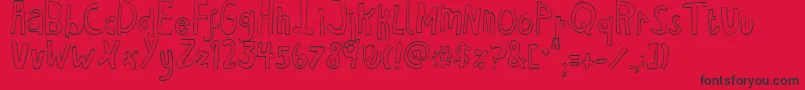 HaventSleptInTwoDays Font – Black Fonts on Red Background