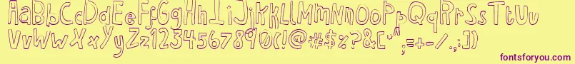More about HaventSleptInTwoDays Font HaventSleptInTwoDays Font – Purple Fonts on Yellow Background