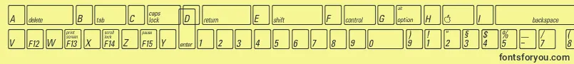 KeyfontdeutschBold Font – Black Fonts on Yellow Background