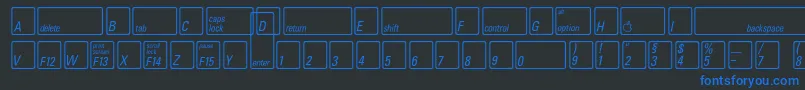 KeyfontdeutschBold Font – Blue Fonts on Black Background