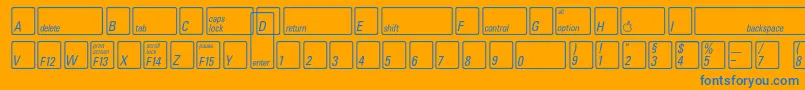 KeyfontdeutschBold Font – Blue Fonts on Orange Background