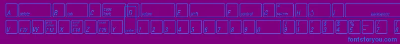 Шрифт KeyfontdeutschBold – синие шрифты на фиолетовом фоне