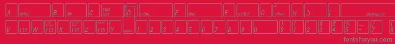 フォントKeyfontdeutschBold – 赤い背景に灰色の文字