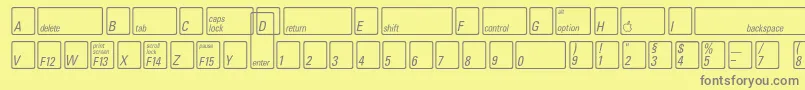 KeyfontdeutschBold Font – Gray Fonts on Yellow Background