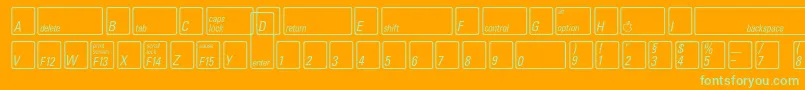 KeyfontdeutschBold Font – Green Fonts on Orange Background