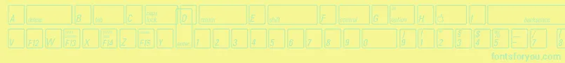 Шрифт KeyfontdeutschBold – зелёные шрифты на жёлтом фоне