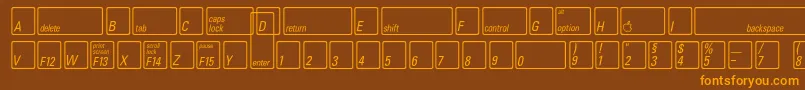 KeyfontdeutschBold Font – Orange Fonts on Brown Background