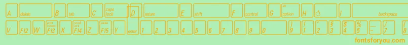 KeyfontdeutschBold Font – Orange Fonts on Green Background