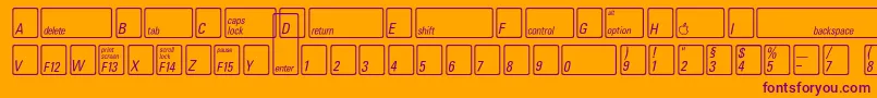 KeyfontdeutschBold-Schriftart – Violette Schriften auf orangefarbenem Hintergrund