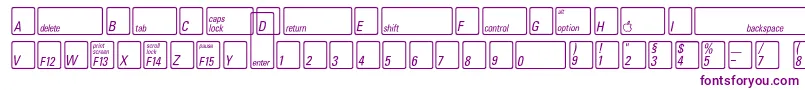 Fonte KeyfontdeutschBold – fontes roxas em um fundo branco