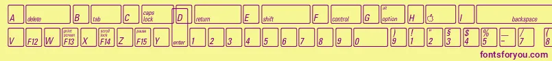 Fonte KeyfontdeutschBold – fontes roxas em um fundo amarelo