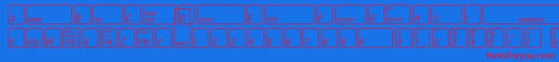 KeyfontdeutschBold-Schriftart – Rote Schriften auf blauem Hintergrund