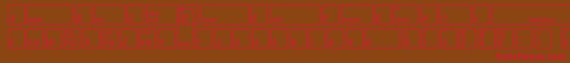 フォントKeyfontdeutschBold – 赤い文字が茶色の背景にあります。