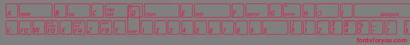 KeyfontdeutschBold Font – Red Fonts on Gray Background