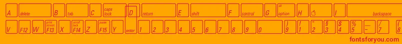KeyfontdeutschBold Font – Red Fonts on Orange Background