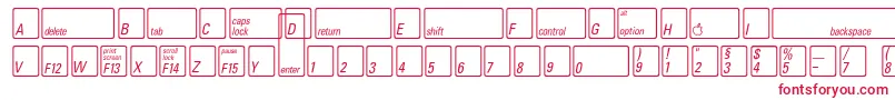 フォントKeyfontdeutschBold – 白い背景に赤い文字