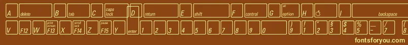 KeyfontdeutschBold Font – Yellow Fonts on Brown Background