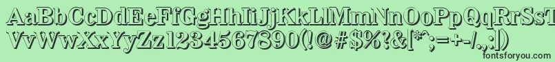 WichitashadowBold-fontti – mustat fontit vihreällä taustalla