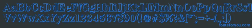 Шрифт WichitashadowBold – синие шрифты на чёрном фоне