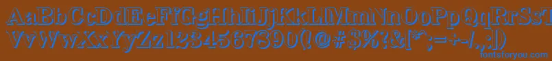 WichitashadowBold-fontti – siniset fontit ruskealla taustalla