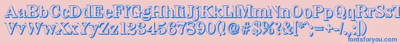 WichitashadowBold-Schriftart – Blaue Schriften auf rosa Hintergrund