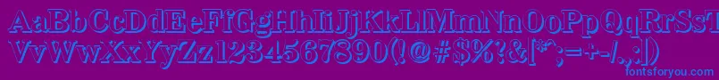 Fonte WichitashadowBold – fontes azuis em um fundo violeta