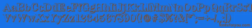 Шрифт WichitashadowBold – коричневые шрифты на синем фоне