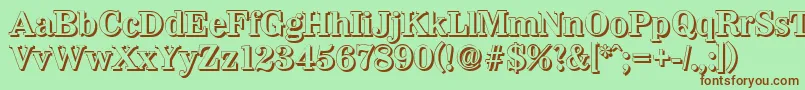 Шрифт WichitashadowBold – коричневые шрифты на зелёном фоне