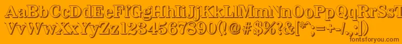 WichitashadowBold-fontti – ruskeat fontit oranssilla taustalla