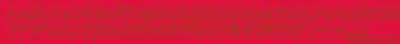 WichitashadowBold-fontti – ruskeat fontit punaisella taustalla
