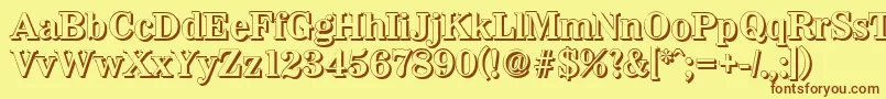 WichitashadowBold-fontti – ruskeat fontit keltaisella taustalla
