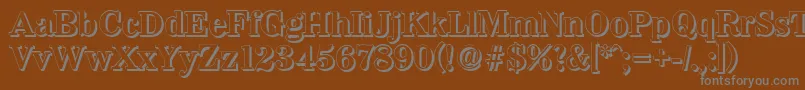WichitashadowBold-fontti – harmaat kirjasimet ruskealla taustalla