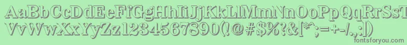 WichitashadowBold-fontti – harmaat kirjasimet vihreällä taustalla