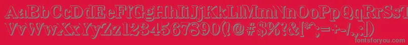 フォントWichitashadowBold – 赤い背景に灰色の文字
