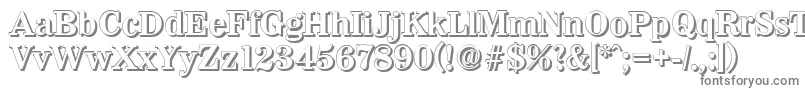 WichitashadowBold-fontti – harmaat kirjasimet valkoisella taustalla