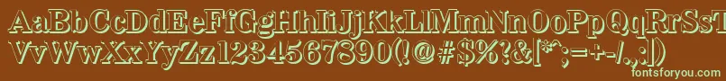 Шрифт WichitashadowBold – зелёные шрифты на коричневом фоне
