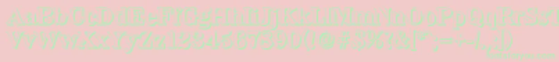 Шрифт WichitashadowBold – зелёные шрифты на розовом фоне
