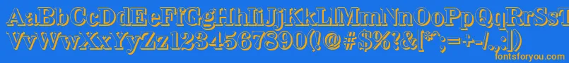 WichitashadowBold Font – Orange Fonts on Blue Background
