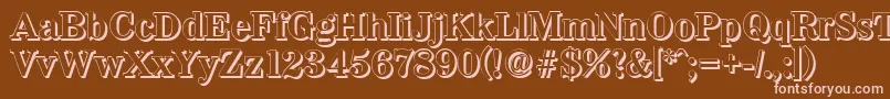 WichitashadowBold-fontti – vaaleanpunaiset fontit ruskealla taustalla