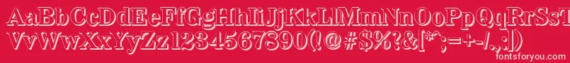 WichitashadowBold-fontti – vaaleanpunaiset fontit punaisella taustalla