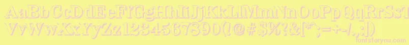 WichitashadowBold-fontti – vaaleanpunaiset fontit keltaisella taustalla
