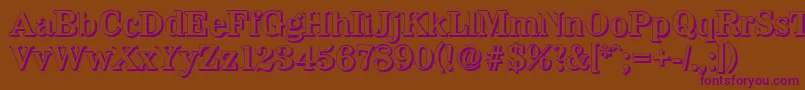 Czcionka WichitashadowBold – fioletowe czcionki na brązowym tle