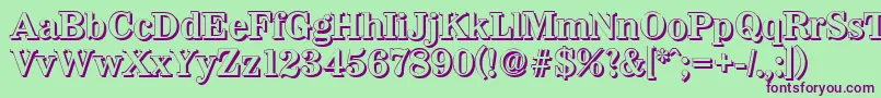 Шрифт WichitashadowBold – фиолетовые шрифты на зелёном фоне